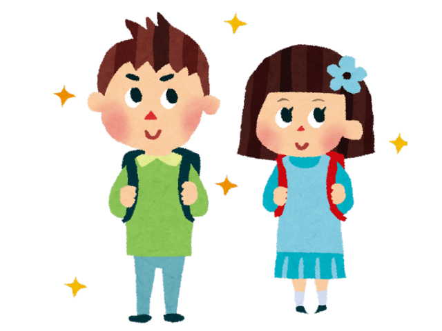 小学生の男の子と女の子